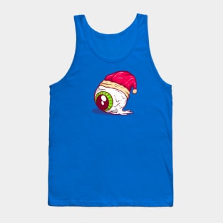 Spooky Eye Ball with santa hat Tank Top